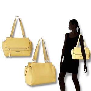 🤩H.P🤩 NINE WEST Women's Light Lemon Scale Up Satchel Top Handle Bag